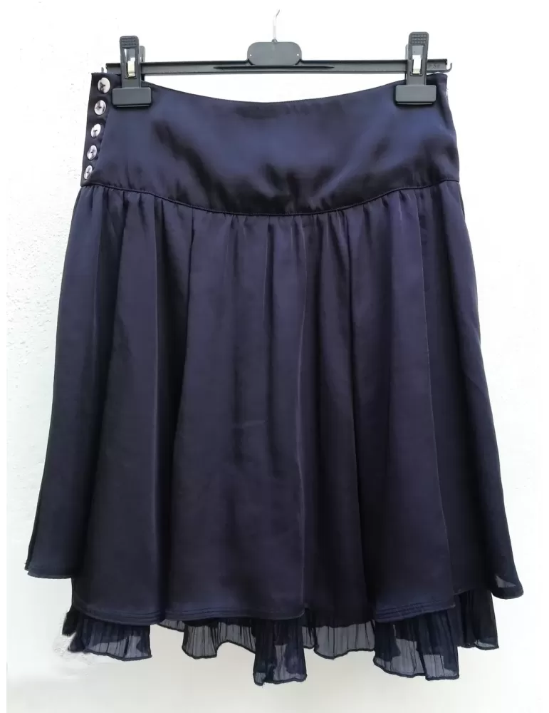 Gonna blu a doppia balza plissè Aventures des toiles Gonna blu a doppia balza plissè Aventures des toiles