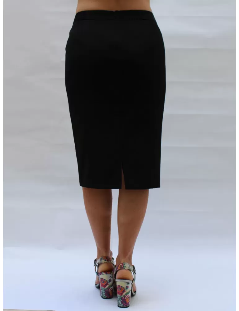 Gonna classica tubino cady nero L. Pucci