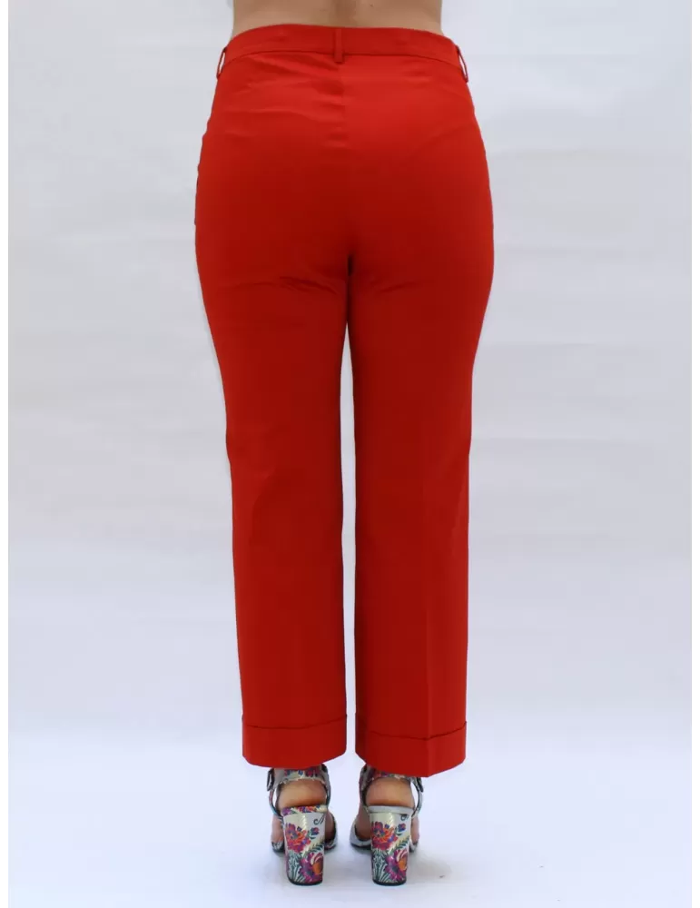 Pantaloni alla caviglia capri rasatello cotone arancio L. Pucci online