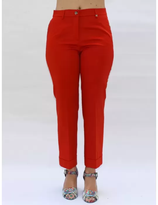 Pantaloni alla caviglia capri rasatello cotone arancio L. Pucci online Pantaloni alla caviglia capri rasatello cotone arancio L. Pucci online