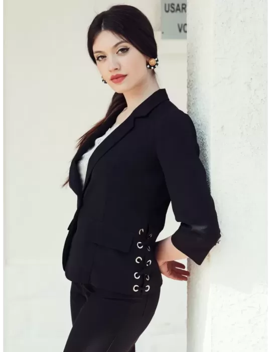 Fuego Woman black jacket blazer and trousers suit