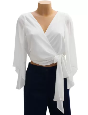 Camicia incrociata chiffon fucsia Casting 2