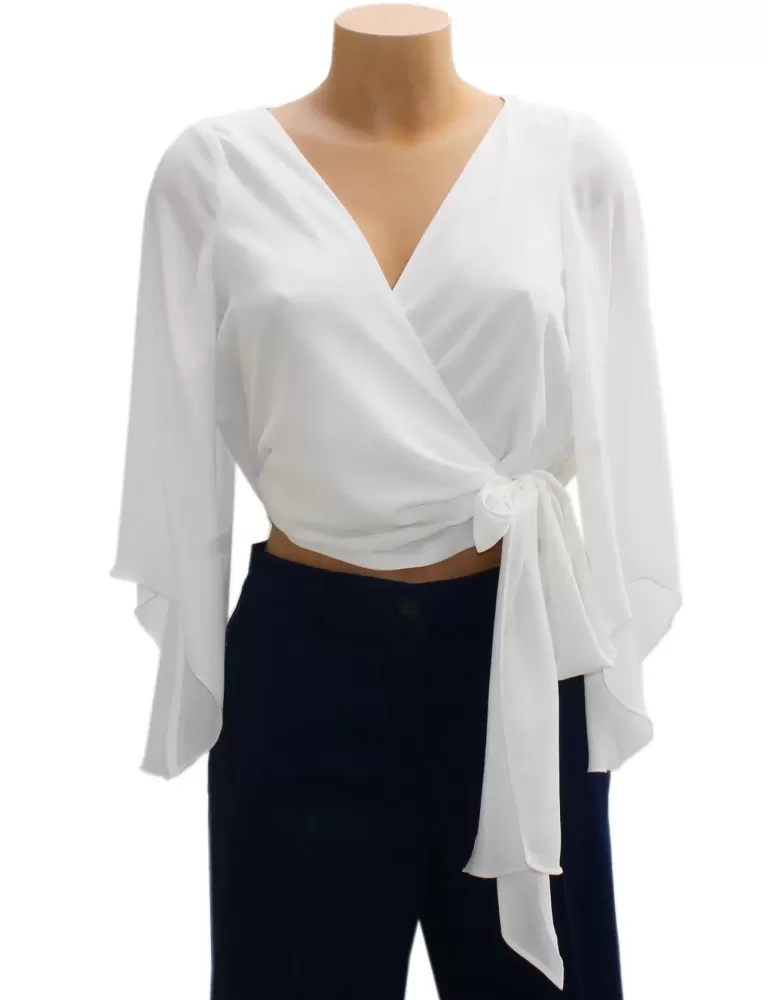 Camicia incrociata chiffon fucsia Casting