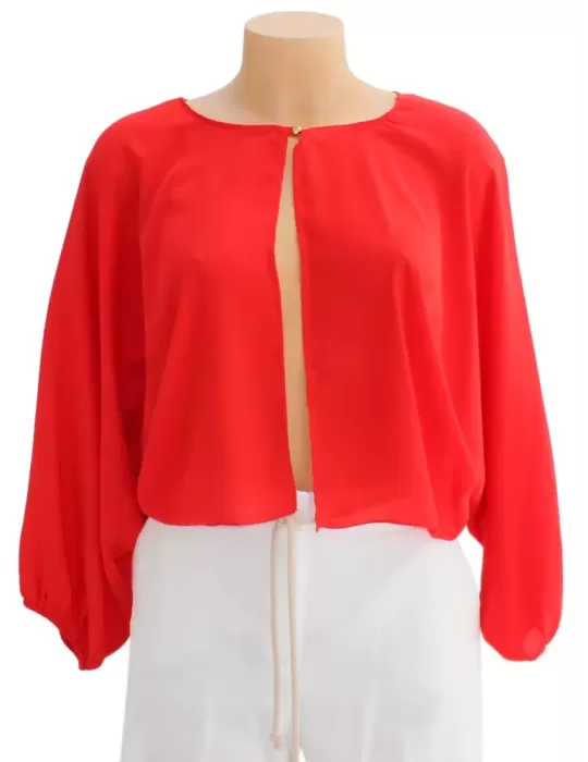 Camicia blusa bolero chiffon rosso Casting Collecciòn Camicia blusa bolero chiffon rosso Casting Collecciòn