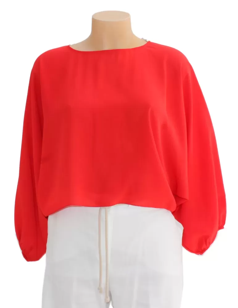 Camicia blusa bolero chiffon rosso Casting Collecciòn