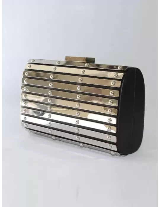 Borsa pelle nera e borchie argento Anna Cecere aca009 Borsa pelle nera e borchie argento Anna Cecere aca009