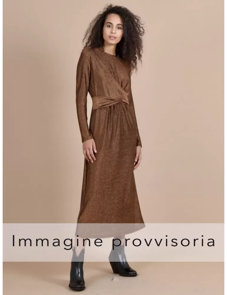 Amethist abito longuette nero lurex con drappeggio