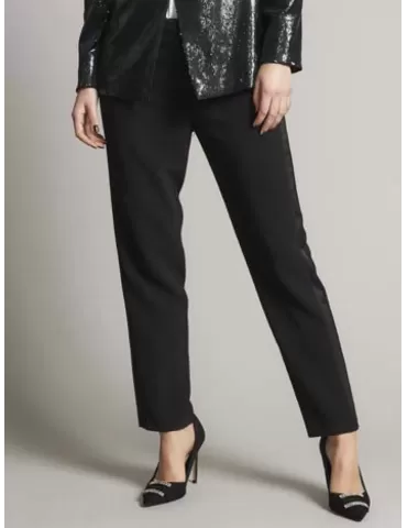 Piero Moretti black trousers with satin side band 2