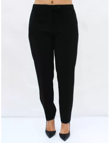 Piero Moretti black trousers with satin side band