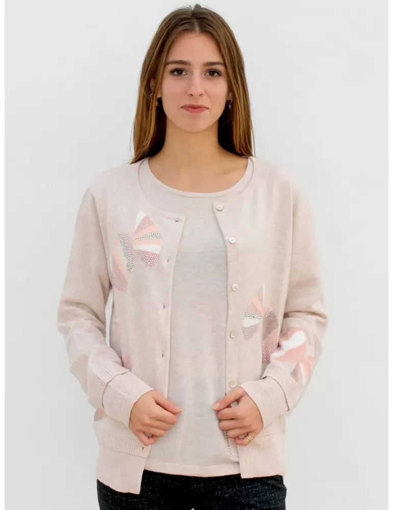 Twinset bianco e oro lurex Anankè by Fuego Woman Twinset bianco e oro lurex Anankè by Fuego Woman