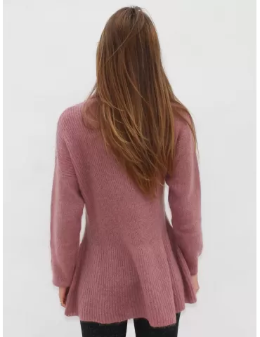 Maglione dolcevita in lana mohair rosantico Maglificio Musetti 2