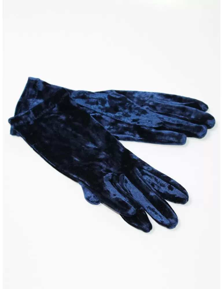 Buy online elegant Italian dark royal blue Velvet Gloves for women Buy online elegant Italian dark royal blue Velvet Gloves for women