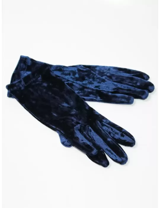 Guanti donna eleganti di velluto ciniglia blu Guanti donna eleganti di velluto ciniglia blu