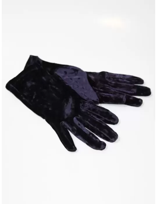Guanti donna eleganti di velluto ciniglia blu viola Guanti donna eleganti di velluto ciniglia blu viola