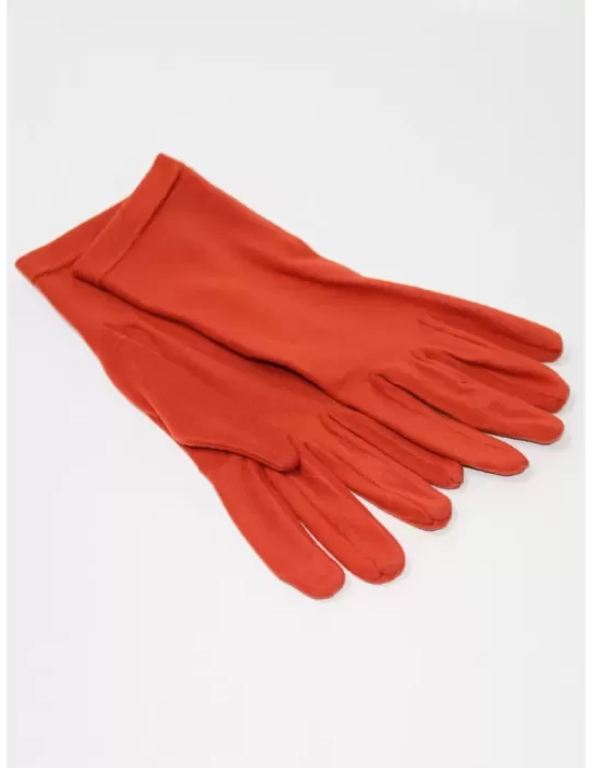 Buy online Italian plain orange fleece elegant gloves Buy online Italian plain orange fleece elegant gloves