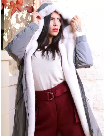 Parka verde interno pelliccia bianca Vicino Venezia 2