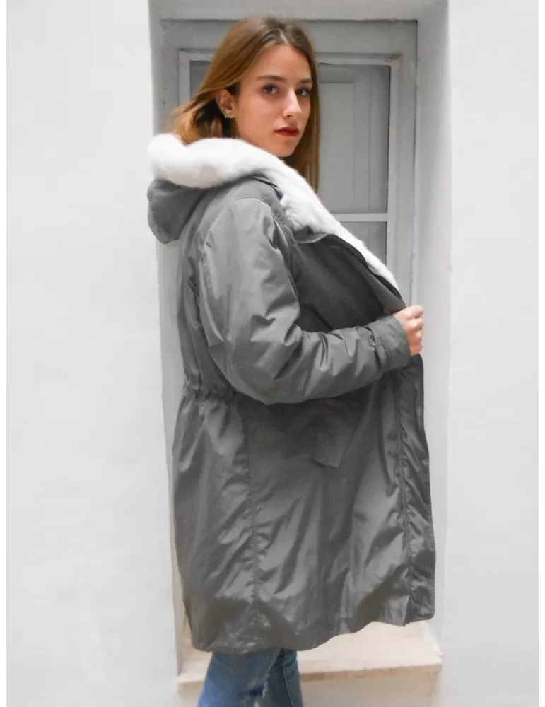 Parka verde interno pelliccia bianca Vicino Venezia Parka verde interno pelliccia bianca Vicino Venezia