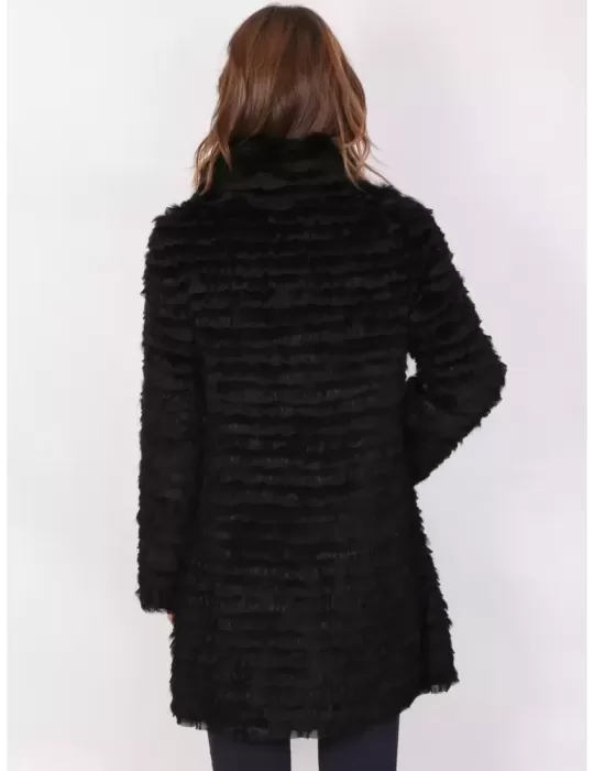 Romano Moda Donna - Firenze - Cappotto di pelliccia di lapin e seta