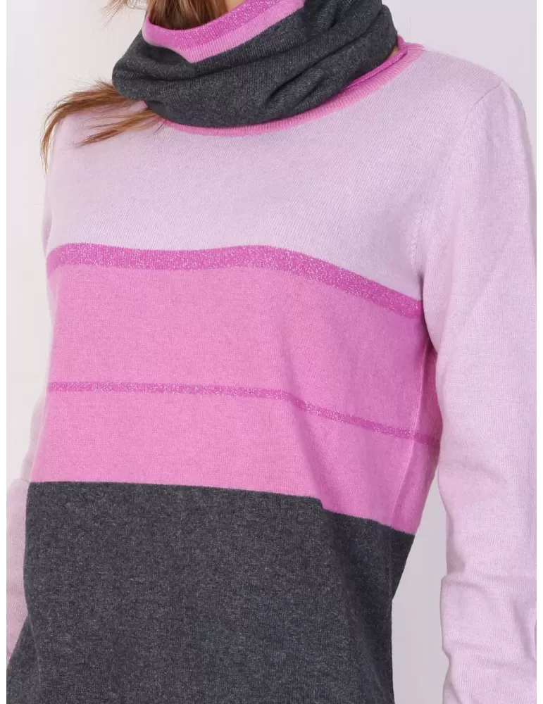 Maglia dolcevita lupetto pura lana bianco e nero Francesca Mercuriali