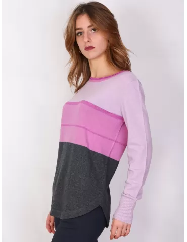 Maglia dolcevita grigio e rosa lana e cashmere Francesca Mercuriali 2