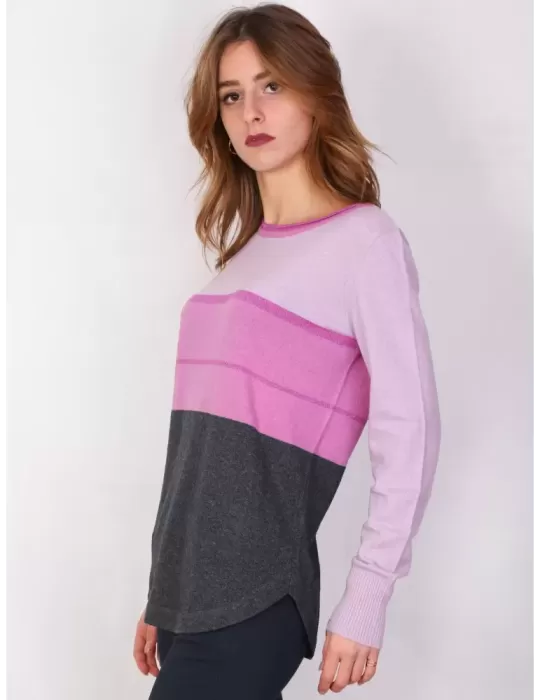 Francesca Mercuriali pink and grey turtle neck sweater