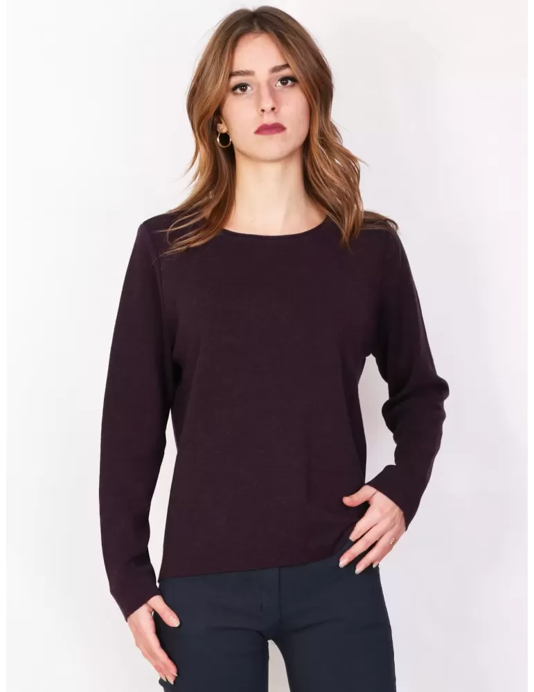 Aldo Colombo online - Maglia a scatola pura lana merino viola prugna Aldo Colombo online - Maglia a scatola pura lana merino viola prugna