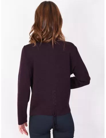 Shop Italian Aldo Colombo finest merino wool purple box sweater 2