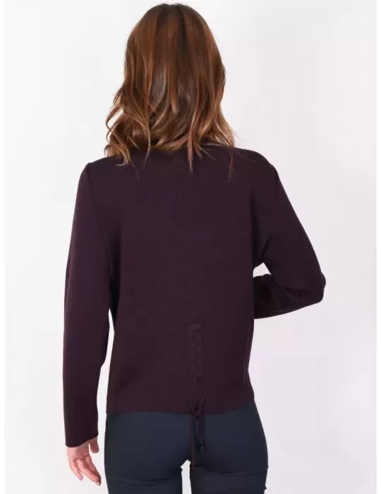 Aldo Colombo online - Maglia a scatola pura lana merino viola prugna