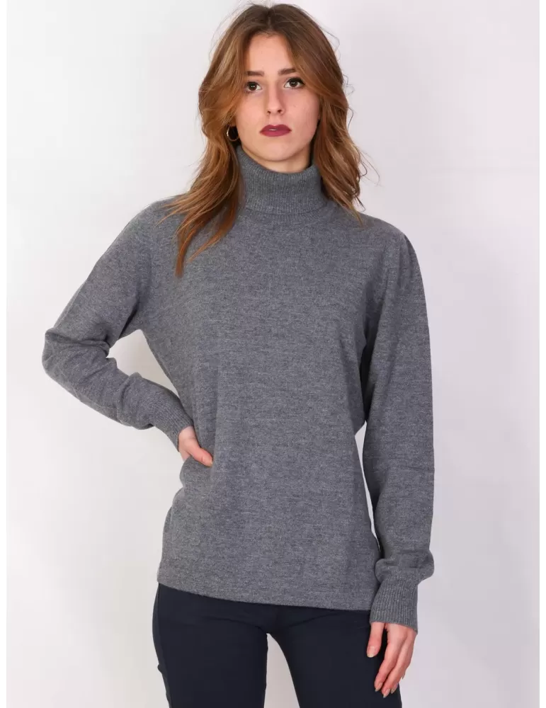 Maglificio Musetti - maglia grigia dolcevita classico in lana cashmere Maglificio Musetti - maglia grigia dolcevita classico in lana cashmere