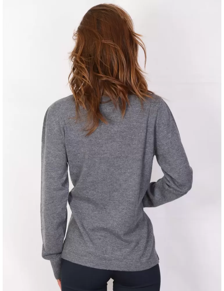Shop online Italian Musetti wool and cashmere grey turtleneck sweater