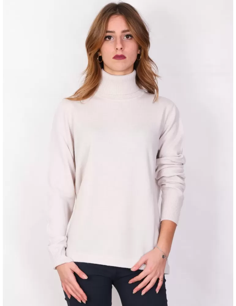 Maglificio Musetti - maglia beige dolcevita classico in lana cashmere Maglificio Musetti - maglia beige dolcevita classico in lana cashmere