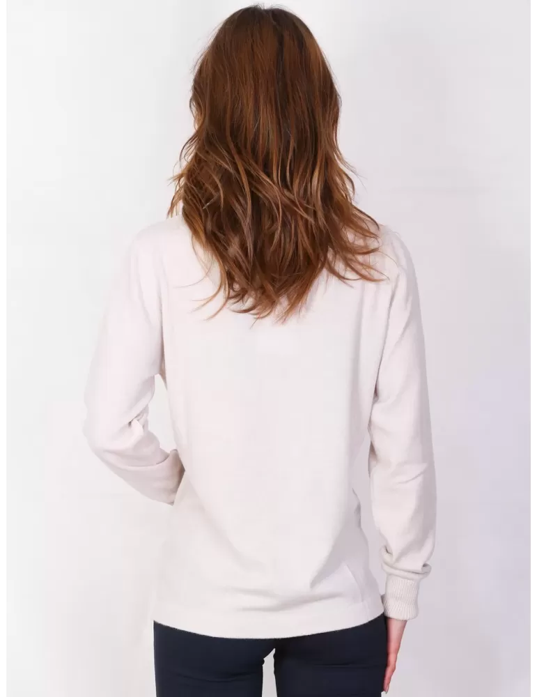 Maglificio Musetti - maglia beige dolcevita classico in lana cashmere