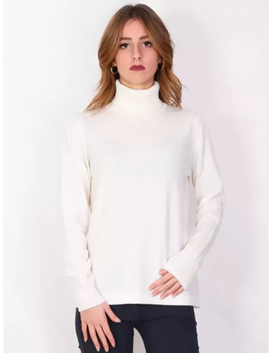 Maglificio Musetti - maglia bianca dolcevita classico in lana cashmere Maglificio Musetti - maglia bianca dolcevita classico in lana cashmere