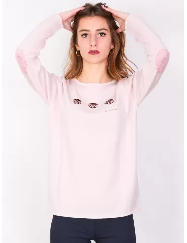 Maglia pullover lana a fasce multicolore Fuego Woman