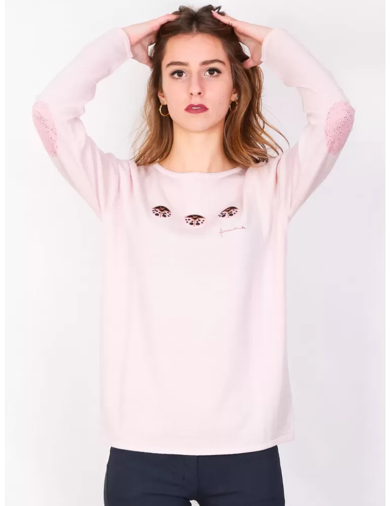 Maglia pullover lana a fasce multicolore Fuego Woman Maglia pullover lana a fasce multicolore Fuego Woman