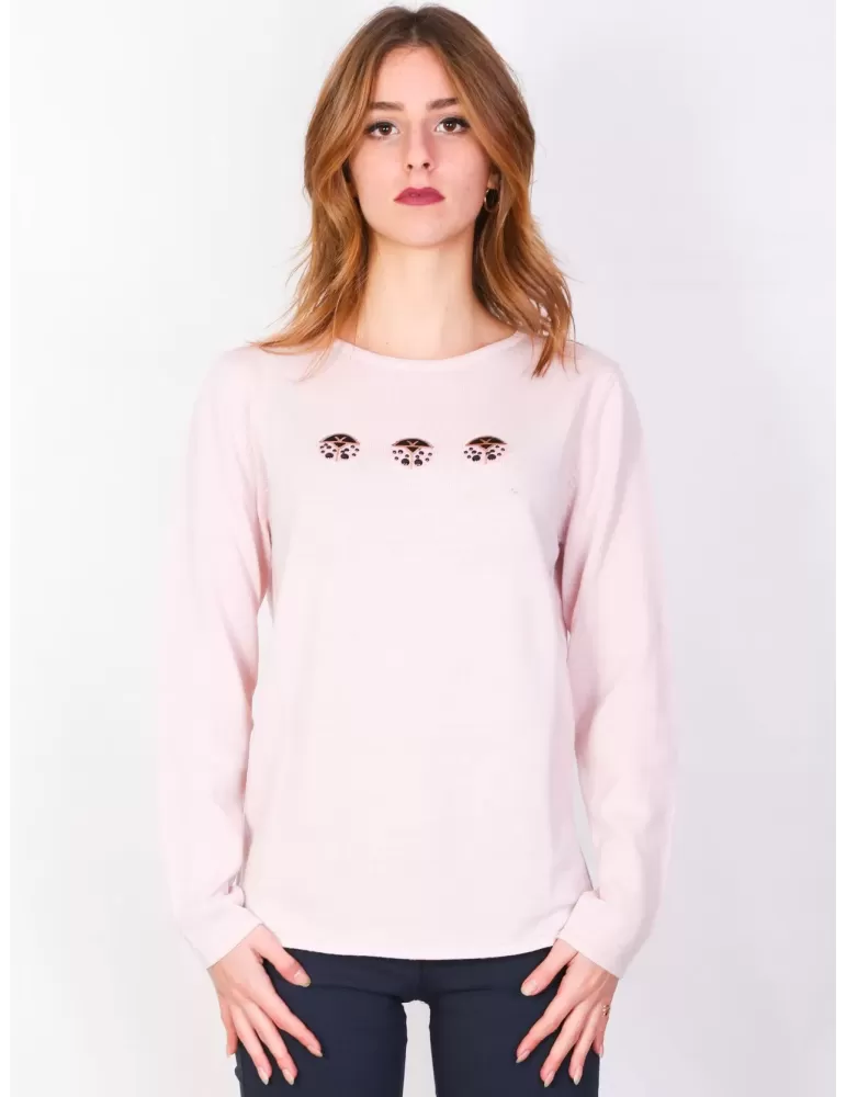 Maglia pullover lana a fasce multicolore Fuego Woman