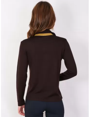 Aldo Colombo online - Maglia polo marrone in pura lana taglie comode 2