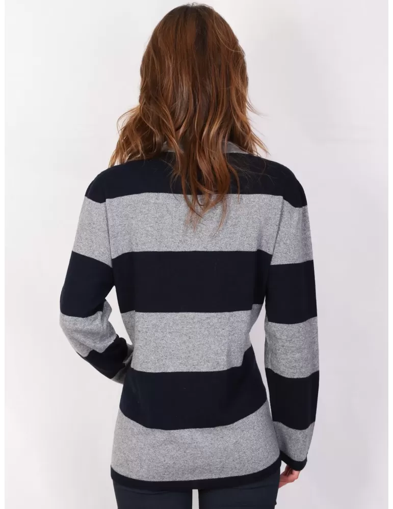 Maglia lupetto lana merino grigio tortora Riva Tricot