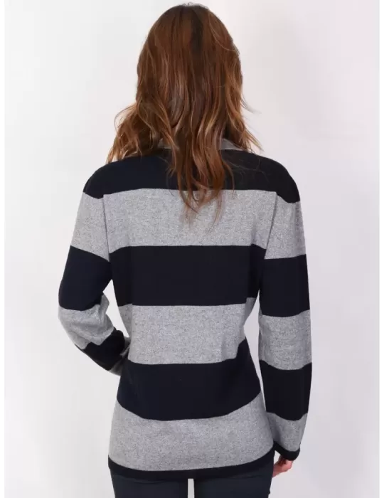 Made in Italy Riva Tricot - wool and cashmere blue silver sweater
