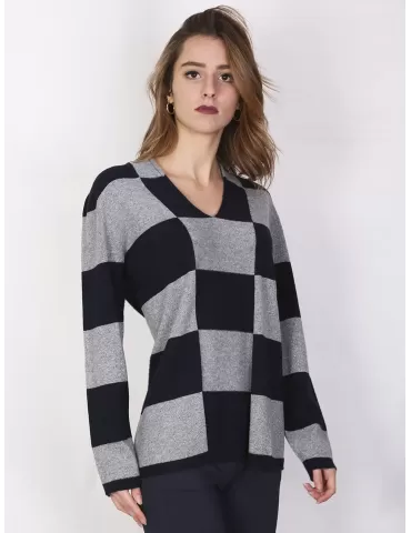 Maglia lupetto lana merino grigio tortora Riva Tricot