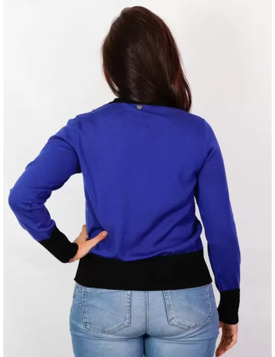 Piero Moretti online shop - Royal blue wool elegant cardigan jacket