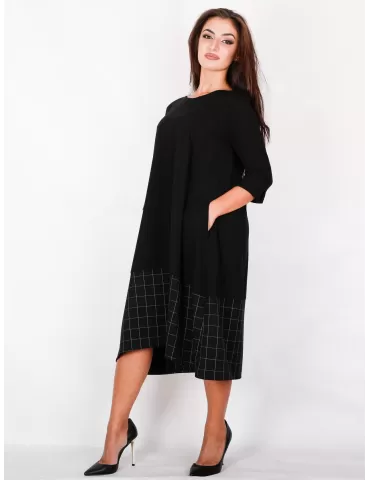 Black oversize midi long large dress 2
