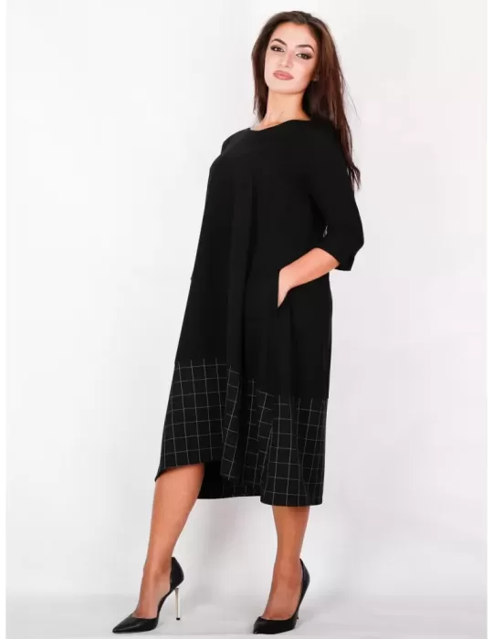 Black oversize midi long large dress