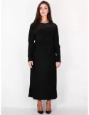 Cerimonia d'inverno: abito lungo nero lurex con drappeggio taglia 54