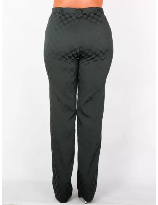 Pantaloni neri classici a sigaretta in cady L. Pucci