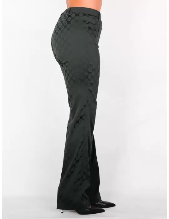 Pantaloni neri classici a sigaretta in cady L. Pucci