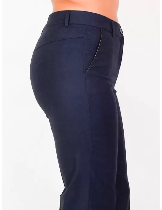 L. Pucci Made in Italy - Blue wool stretch palazzo trousers