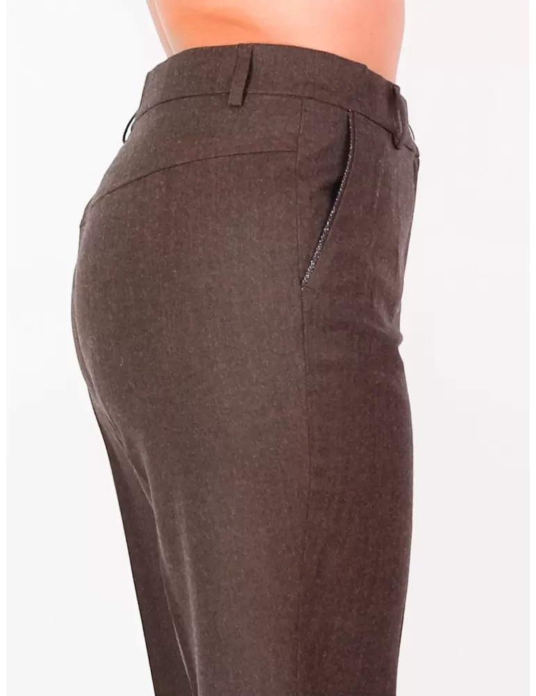 Pantaloni bordeaux L. Pucci gaucho corti