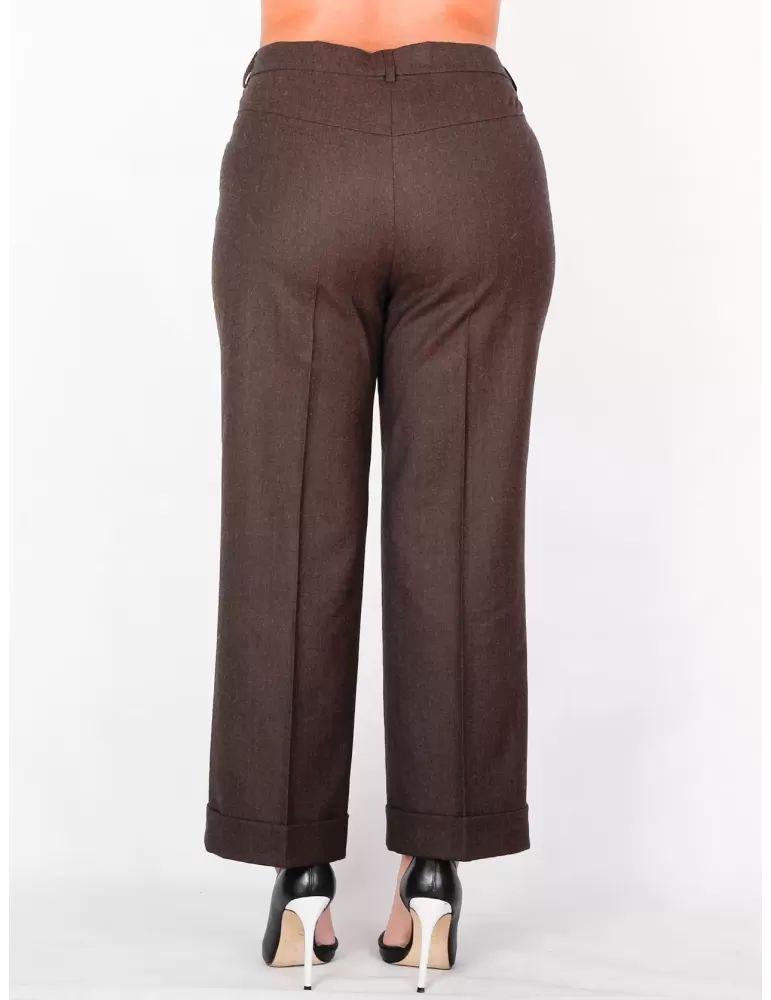 Pantaloni bordeaux L. Pucci gaucho corti