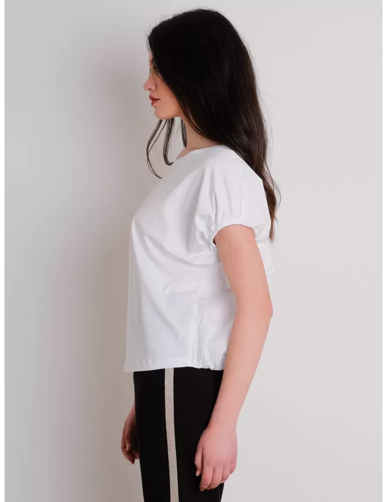 T-shirt cotone bianco maglietta di design scultura Amethist